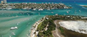 Aerial view of Peanut Island
